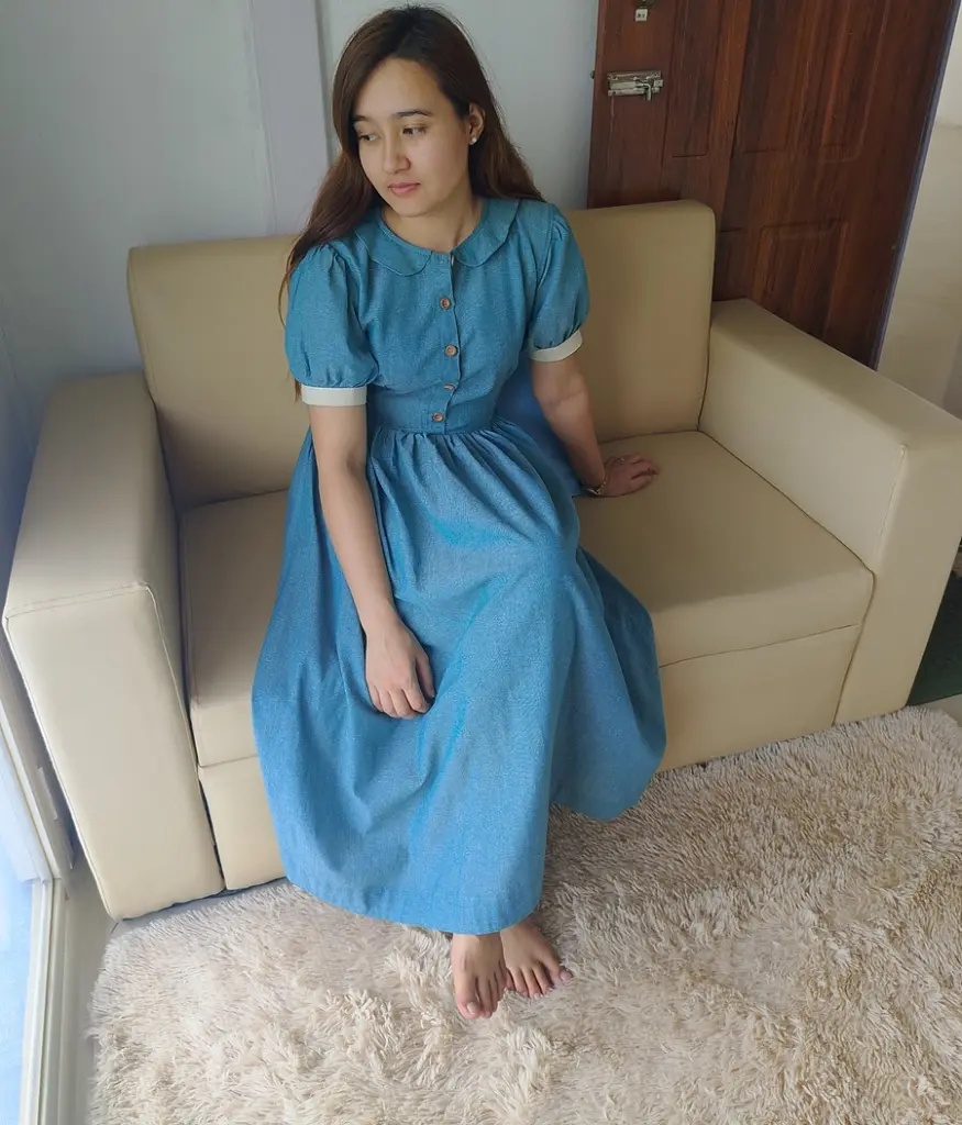 016 hemp cotton blue green long dress5.webp