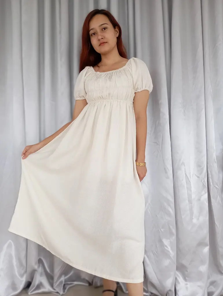 49 Bamboo ruffle long skirt with flexible waist and chest (9).webp