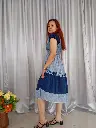 074 Cotton white dark blue horizontal pattern ruffle medium dress (16).webp