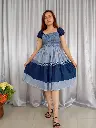 074 Cotton white dark blue horizontal pattern ruffle medium dress (14).webp