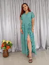 073 Hemp cotton bluish green long large wrapper dress (8).webp