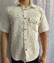 Hemp cotton- men's half shirt full collar