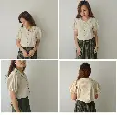 Hemp cotton off white blouse  shirt