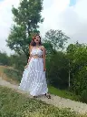 Cotton white two piece long dress